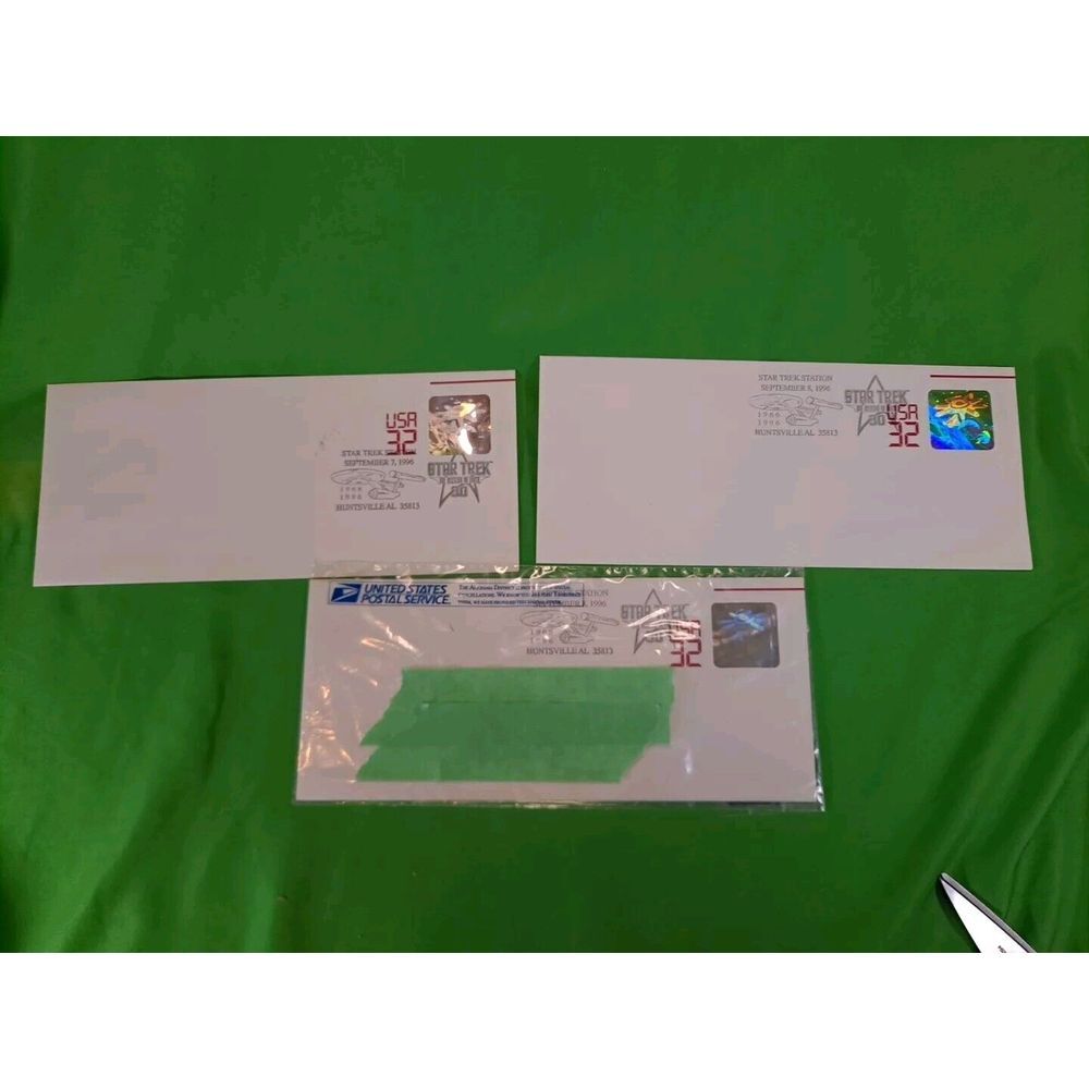 Star Trek Postal Cover/ Set‎ Of 3 Envelopes/ 1996/ One Weekend On Earth/ Alabama